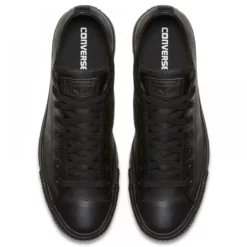 Converse Chuck Taylor All Star Mono Leather Low Top In Black Monochrome -Potomac River Running SHOP c o converse chuck taylor all star monochrome leather low top black 135253 4 1100x
