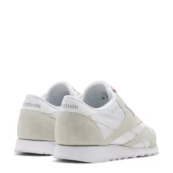 Reebok Women's Classic Nylon In White/Light Grey -Potomac River Running SHOP fv4507 6 footwear photography back lateral top view white 1100x