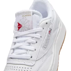 Reebok Women's Club C Double In White/Rubber Gum-07 -Potomac River Running SHOP fv5658 8 footwear photography detail view 2 white 1100x