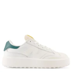 New Balance Women's CT302 In White With Vintage Teal And Maize