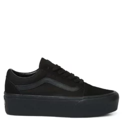 Vans Women's Old Skool Stackform In Suede/Canvas Black/Black